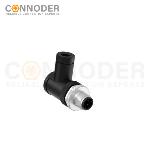 M12 D Coded Male Angle Circular Connector-Field Wireable,,Screw Connection,PG7