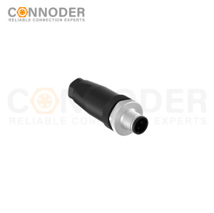 M12 D Coded Male Straight Circular Connector-Field Wireable,,Screw Connection,PG7