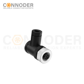Wholesale M12 D Coded 4 Pin Circular Connector l Female Angle Circular Connector-Field Wireable Mount,Screw Connection,PG7