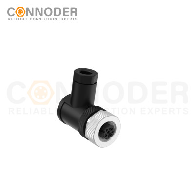 Wholesale M12 D Coded 4 Pin Circular Connector l Female Angle Circular Connector-Field Wireable Mount,Screw Connection,PG7