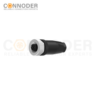 M12 D Coded Female Straight Circular Connector-Field Wireable Mount,Screw Connection,PG7