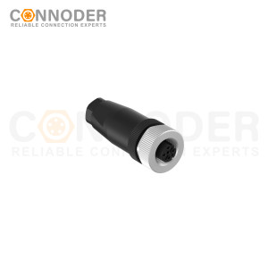 M12 D Coded Female Straight Circular Connector-Field Wireable Mount,Screw Connection,PG7