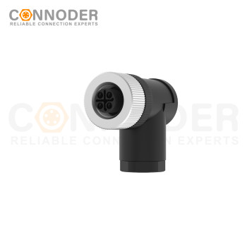 M12 S coded Female Angle Circular Connector-Field Wireable,Screw Connection,PG9