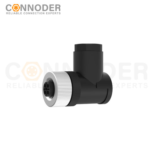 M12 S coded Female Angle Circular Connector-Field Wireable,Screw Connection,PG9