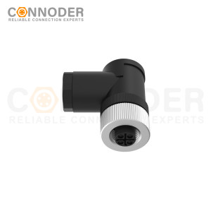 M12 S coded Female Angle Circular Connector-Field Wireable,Screw Connection,PG9