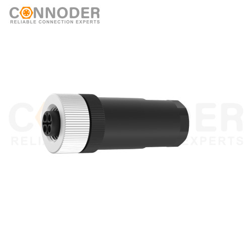 M12 S coded Female Straight Circular Connector-Field Wireable,Screw Connection,PG9
