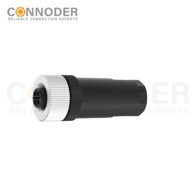 M12 S coded Female Straight Circular Connector-Field Wireable,Screw Connection,PG9