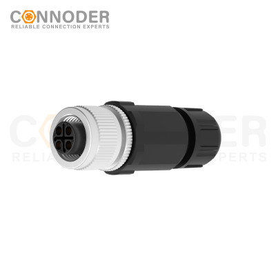 M12 S Coded Female Straight Circular Connector-Field Wireable,Solder  Connection,PG7