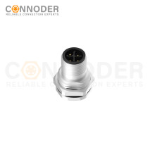 Custom Design M12 S Coded Male 3+PE Circular Connector - Wholesale Panel Mount with Solder Connection | M16x1.5, Front Fastened - Perfect for Distributors and Resellers