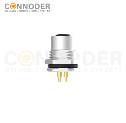 M12 S Coded Sensor connector Circular Connector-Panel Mount,Solder Connection,Female,M16x1.5, Front Fastened,Factory