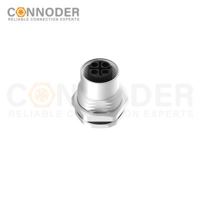 M12 S Coded Female 2 Pin Circular Connector - Factory Direct OEM & ODM Wholesale | Panel Mount, Solder Connection, M16x1.5 | Perfect for Distributors and Bulk Buyers