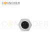 M12 T coded Male Circular Connector-Panel Mount,Solder Connection,M16x1.5, Rear Fastened