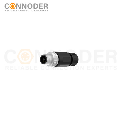 M12 T Coded Male Straight Circular Connector-Field Wireable,Solder  Connection,PG7
