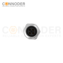 Panel Mount M12 T Coded Female 3+PE Circular Connector - Wholesale Solder Connection, M16x1.5, Front Fastened | Quality Assurance & Technical Support for OEMs and Wholesalers