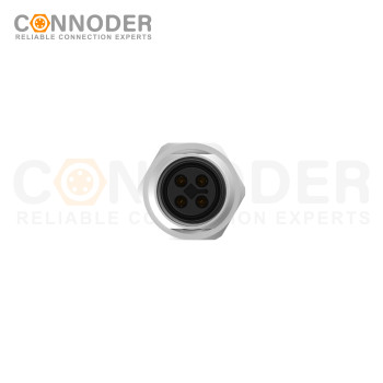 Panel Mount M12 T Coded Female Circular Connector - Wholesale Solder Connection, M16x1.5, Front Fastened | Quality Assurance & Technical Support for OEMs and Wholesalers