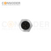 M12 T Coded Female Circular Connector-Panel Mount,Solder Connection,M16x1.5, Front Fastened