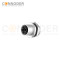 M12 T coded Female Circular Connector-Panel Mount,Solder Connection,M16x1.5, Rear Fastened