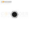 M12 T coded Female Circular Connector-Panel Mount,Solder Connection,M16x1.5, Rear Fastened