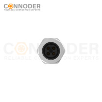 OEM & ODM Wholesale M12 T Coded Female 3+PE Circular Connector - Panel Mount, Solder Connection, M16x1.5, Rear Fastened for Industrial Applications