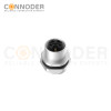 M12 L Coded Female Circular Connector-Panel Mount,Solder Connection,M16x1.5, Front Fastened