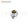 M12 L Coded Female Circular Connector-Panel Mount,Solder Connection,M16x1.5, Front Fastened