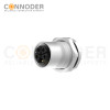 M12 L coded Female Circular Connector-Panel Mount,Solder Connection,M16x1.5, Rear Fastened