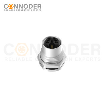Wholesale M12 L Coded Female 4+PE Circular Connector | Panel Mount,Solder Connection,M16x1.5, Rear Fastened