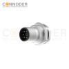 M12 M Coded Male 4+PE Circular Connector-Panel Mount,Solder Connection,M16x1.5, Front Fastened