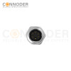 M12 M Code Female 4+PE Circular Connector-Panel Mount,Solder Connection,M16x1.5, Front Fastened