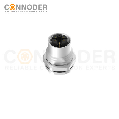 Wholesale M12 M Coded Female 4+PE Circular Connector | Panel Mount,Solder Connection,M16x1.5, Front Fastened