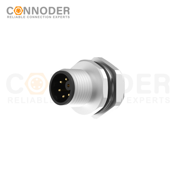 Wholesale M12 M Coded Female 4+PE Circular Connector | Panel Mount,Solder Connection,M16x1.5, Rear Fastened
