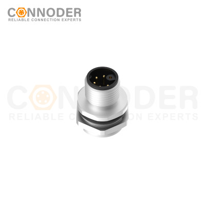 Wholesale M12 M Coded Female 4+PE Circular Connector | Panel Mount,Solder Connection,M16x1.5, Rear Fastened