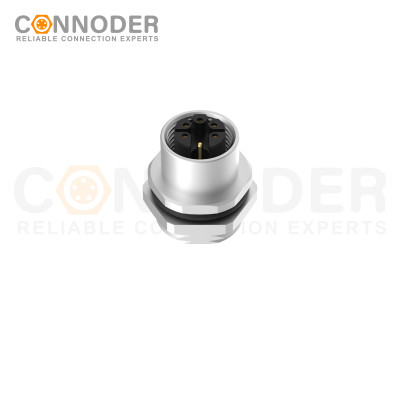 Wholesale M12 M Coded Female 4+PE Circular Connector | Panel Mount,Solder Connection,M16x1.5, Rear Fastened