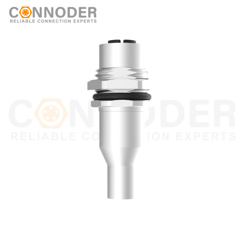 M12 X Coded Female Circular Connector-Panel Mount,Solder Connection,M16x1.5, Front Fastened,Shielded