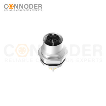 Wholesale M12 X Coded Female 8 Pin Circular Connector - OEM & ODM Solutions for Panel Mount, Solder Connection, M16x1.5, and Front Fastened Applications | High-Quality Industrial Connectors for Distributors and Wholesalers