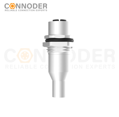 M12 X Coded Female Circular Connector-Panel Mount,Solder Connection,M16x1.5, Rear Fastened,Shielded