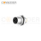 M12 X Code Female Circular Connector-Panel Mount,Solder Connection,M16x1.5, Rear Fastened