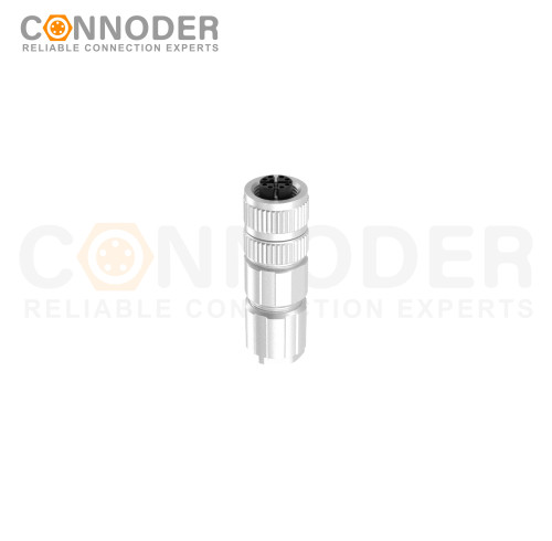 M12 X Coded Female Straight Circular Connector-Metal Assembled,Field Wireable,Screw Connection,Shielded,PG7
