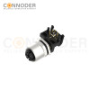 M12 X Coded Female Angle Circular Connector-Panel Mount, PCB Dip-solder Connection,Front Fastened,M12x1.0,