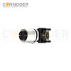 M12 X Coded Female Angle Circular Connector-Panel Mount, PCB Dip-solder Connection,Front Fastened,M12x1.0,