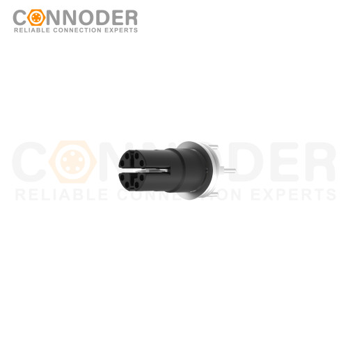 M12 X Coded Female Angle Circular Connector-Panel Mount, SMD Dip-solder Connection,M12x1.0,