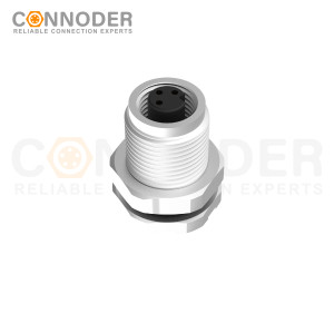 M5 3 Pin Female Circular Connector-Panel Mount,Solder Connectio, Front Fastened
