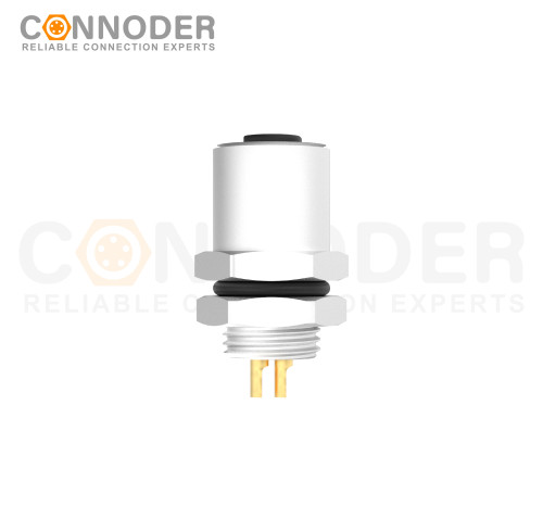 M5 3 Pin Female Circular Connector-Panel Mount,Solder Connection, Rear Fastened