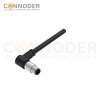 M5 Male Sensor Connecting-Right Angle Overmolded Cable,UL, PUR, black,Solder Connection,A code