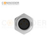 M8 3 Pin Circular Connectors Board Rear Mount Female Socket PCB Style, Solder, Front Fastened