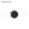 M8 3 Pin Circular Connectors Board Rear Mount Male Socket , Solder, Front Fastened