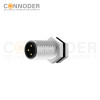 M8 3 Pin Circular Connectors Board Rear Mount Male Socket PCB Style, Solder, Front Fastened