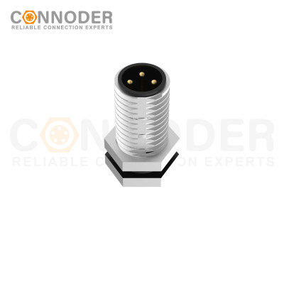 Wholesale M8 Male 3 Pin Circular Connector | Board Rear Mount Male Socket PCB Style, Solder, Front Fastened