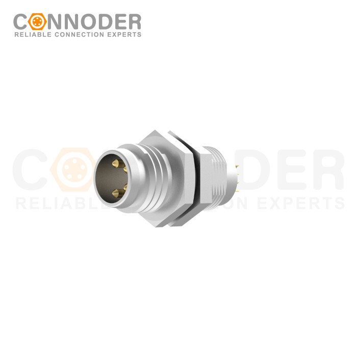 M8 3 Pin Male Circular Connector-Panel Mount,Solder Connectio,M8*0.5, Rear Fastened