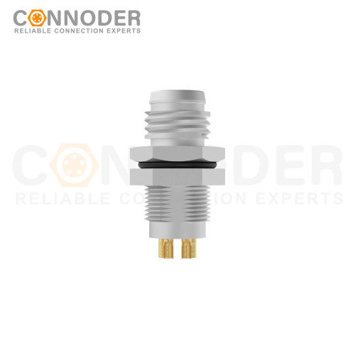 M8 3 Pin Male Circular Connector-Panel Mount,Solder Connectio,M8*0.5, Rear Fastened